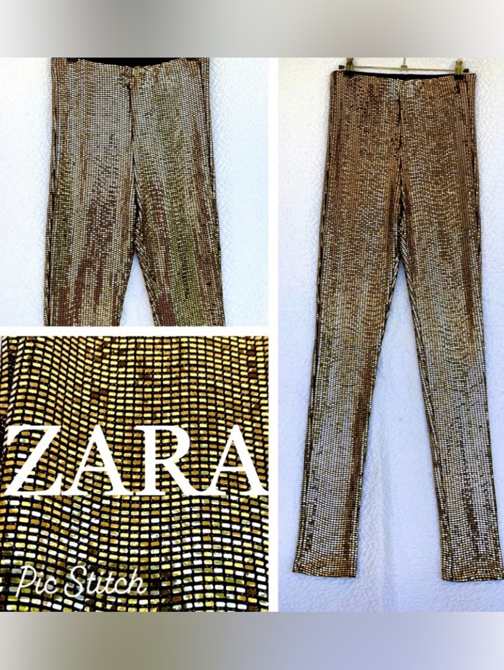 ZARA Liquid Gold leggings size M